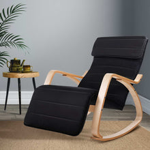 Load image into Gallery viewer, Artiss Rocking Armchair Footrest Nursing Black Afton