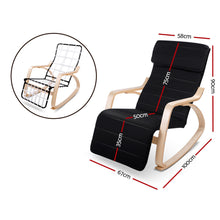 Load image into Gallery viewer, Artiss Rocking Armchair Footrest Nursing Black Afton