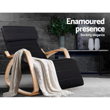 Load image into Gallery viewer, Artiss Rocking Armchair Footrest Nursing Black Afton