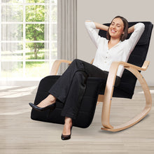 Load image into Gallery viewer, Artiss Rocking Armchair Footrest Nursing Black Afton