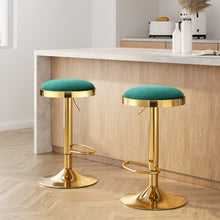 Load image into Gallery viewer, 2x Artiss Bar Stools Kitchen Dining Chairs Velvet Padded Stool Green
