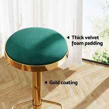 Load image into Gallery viewer, 4x Artiss Bar Stools Kitchen Dining Chairs Velvet Padded Stool Green
