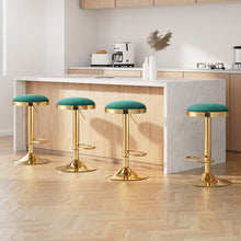 Load image into Gallery viewer, 4x Artiss Bar Stools Kitchen Dining Chairs Velvet Padded Stool Green