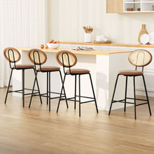Load image into Gallery viewer, Artiss 4x Bar Stools PU Leather Stools Brown