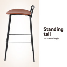 Load image into Gallery viewer, 2x Artiss Bar Stools Kitchen Counter Stools Metal Brown