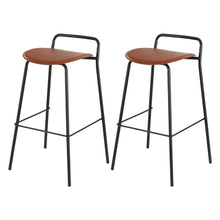 Load image into Gallery viewer, 2x Artiss Bar Stools Kitchen Counter Stools Metal Brown