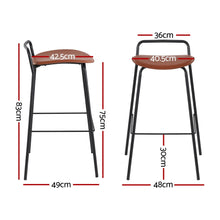 Load image into Gallery viewer, 4x Artiss Bar Stools Kitchen Counter Dining Chair Metal Brown