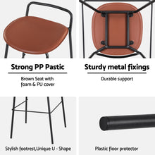 Load image into Gallery viewer, 4x Artiss Bar Stools Kitchen Counter Dining Chair Metal Brown