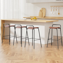 Load image into Gallery viewer, 4x Artiss Bar Stools Kitchen Counter Dining Chair Metal Brown