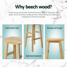 Load image into Gallery viewer, Artiss 4x Bar Stools Kitchen Chairs Wooden Nature