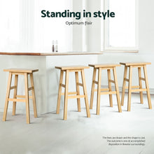 Load image into Gallery viewer, Artiss 4x Bar Stools Kitchen Chairs Wooden Nature