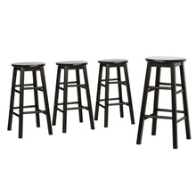 Load image into Gallery viewer, Artiss 4x Bar Stools Round Chairs Wooden Black