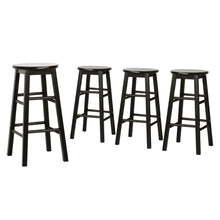 Load image into Gallery viewer, Artiss 4x Bar Stools Round Chairs Wooden Black