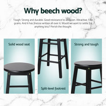 Load image into Gallery viewer, Artiss 4x Bar Stools Round Chairs Wooden Black