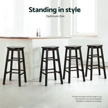 Load image into Gallery viewer, Artiss 4x Bar Stools Round Chairs Wooden Black