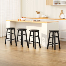 Load image into Gallery viewer, Artiss 4x Bar Stools Round Chairs Wooden Black