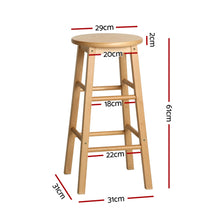 Load image into Gallery viewer, Artiss 4x Bar Stools Round Chairs Wooden Nature