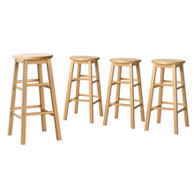 Load image into Gallery viewer, Artiss 4x Bar Stools Round Chairs Wooden Nature