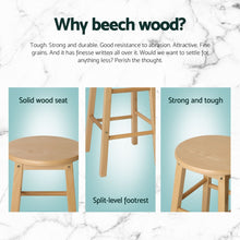 Load image into Gallery viewer, Artiss 4x Bar Stools Round Chairs Wooden Nature