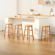 Load image into Gallery viewer, Artiss 4x Bar Stools Round Chairs Wooden Nature