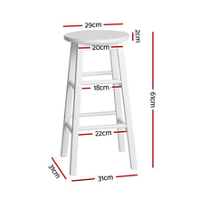 Load image into Gallery viewer, Artiss 4x Bar Stools Round Chairs Wooden White