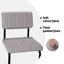 Load image into Gallery viewer, Artiss 4x Bar Stools Velvet Chairs Grey