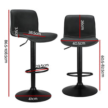 Load image into Gallery viewer, Artiss 4x Bar Stools Kitchen Swivel Gas Lift Chairs Black