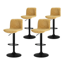 Load image into Gallery viewer, Artiss 4x Bar Stools Kitchen Swivel Gas Lift Chairs Brown