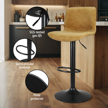 Load image into Gallery viewer, Artiss 4x Bar Stools Kitchen Swivel Gas Lift Chairs Brown