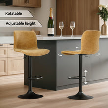 Load image into Gallery viewer, Artiss 4x Bar Stools Kitchen Swivel Gas Lift Chairs Brown