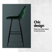 Load image into Gallery viewer, Artiss 4x Bar Stools Velvet Chairs Green