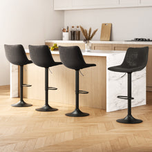Load image into Gallery viewer, Artiss 4x Bar Stools Vintage Leather Swivel Gas Lift Black