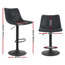 Load image into Gallery viewer, Artiss 4x Bar Stools Vintage Leather Swivel Gas Lift Black