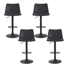 Load image into Gallery viewer, Artiss 4x Bar Stools Vintage Leather Swivel Gas Lift Black