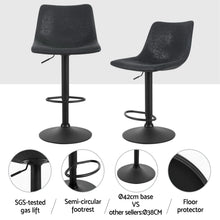 Load image into Gallery viewer, Artiss 4x Bar Stools Vintage Leather Swivel Gas Lift Black