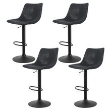Load image into Gallery viewer, Artiss 4x Bar Stools Vintage Leather Swivel Gas Lift Black