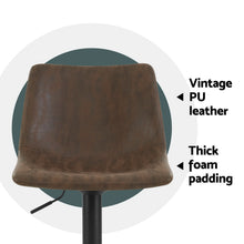 Load image into Gallery viewer, Artiss 4x Bar Stools Vintage Leather Swivel Gas Lift Brown