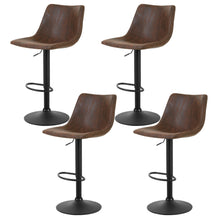 Load image into Gallery viewer, Artiss 4x Bar Stools Vintage Leather Swivel Gas Lift Brown