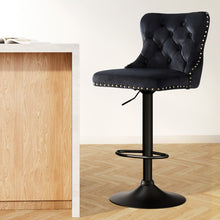 Load image into Gallery viewer, Artiss 1x Velvet Bar Stool Adjustable Height Nailhead Trim Kitchen Counter Stool