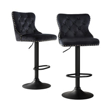 Load image into Gallery viewer, Artiss 2x Velvet Bar Stool Adjustable Height Nailhead Trim Kitchen Counter Stool