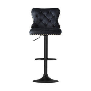 Artiss 4x Velvet Bar Stool Adjustable Height Nailhead Trim Kitchen Counter Stool