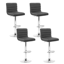 Load image into Gallery viewer, Artiss Set of 4 PU Leather Lined Pattern Bar Stools- Grey and Chrome