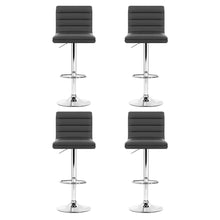 Load image into Gallery viewer, Artiss Set of 4 PU Leather Lined Pattern Bar Stools- Grey and Chrome