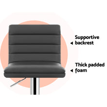 Load image into Gallery viewer, Artiss Set of 4 PU Leather Lined Pattern Bar Stools- Grey and Chrome