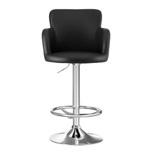 Load image into Gallery viewer, Artiss 1x Leather Bar Stools Swivel Adjustable Gas Lift PU Counter Chairs Black