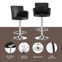 Load image into Gallery viewer, Artiss 1x Leather Bar Stools Swivel Adjustable Gas Lift PU Counter Chairs Black