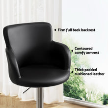 Load image into Gallery viewer, Artiss 1x Leather Bar Stools Swivel Adjustable Gas Lift PU Counter Chairs Black