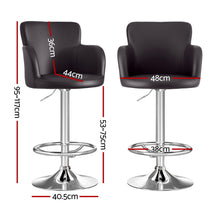 Load image into Gallery viewer, Artiss 1x Leather Bar Stools Swivel Adjustable Gas Lift PU Counter Chairs Brown