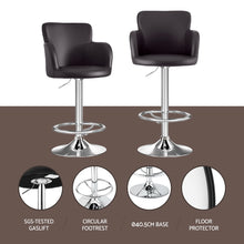Load image into Gallery viewer, Artiss 1x Leather Bar Stools Swivel Adjustable Gas Lift PU Counter Chairs Brown