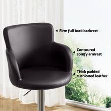 Load image into Gallery viewer, Artiss 1x Leather Bar Stools Swivel Adjustable Gas Lift PU Counter Chairs Brown